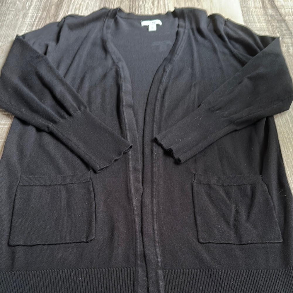 Nine West Black Open Front Cardigan